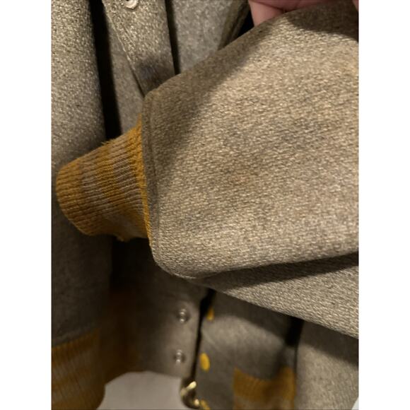 Vintage 60S Wool Varsity Jacket Yellow/ Gray - Picture 8 of 10